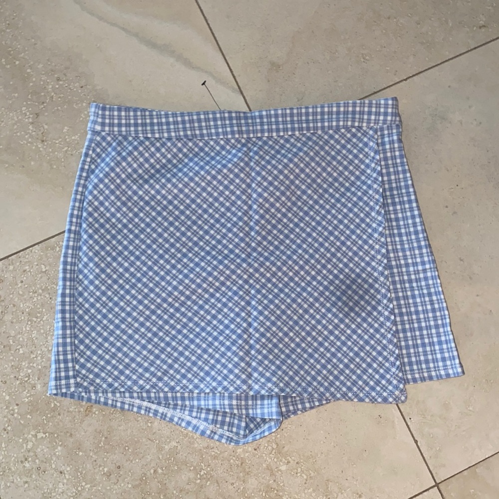 Blue Plaid Skort